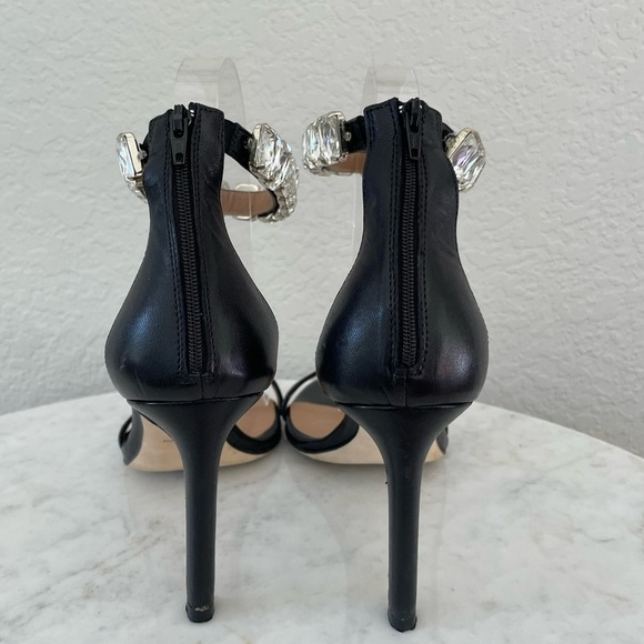 Boss Janet High-Heeled Sandals in Nappa Leather with Rhinestone Strap Size 38 - Picture 12 of 13